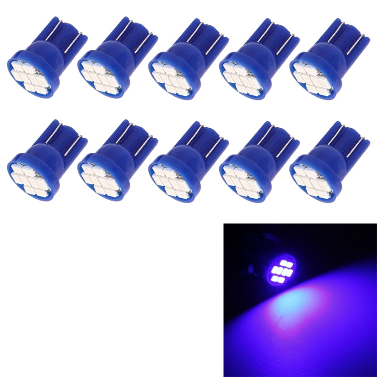 Blue T10 8-LED car signal bulbs, bright white LED light