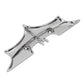 Silver bat car decoration sticker backplate with two mounting holes