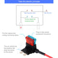 Auto fuse tap adapter with red fuse module, black housing, and red/blue leads
