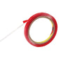 Double-sided adhesive tape roll with loose tape strip extending from outer edge