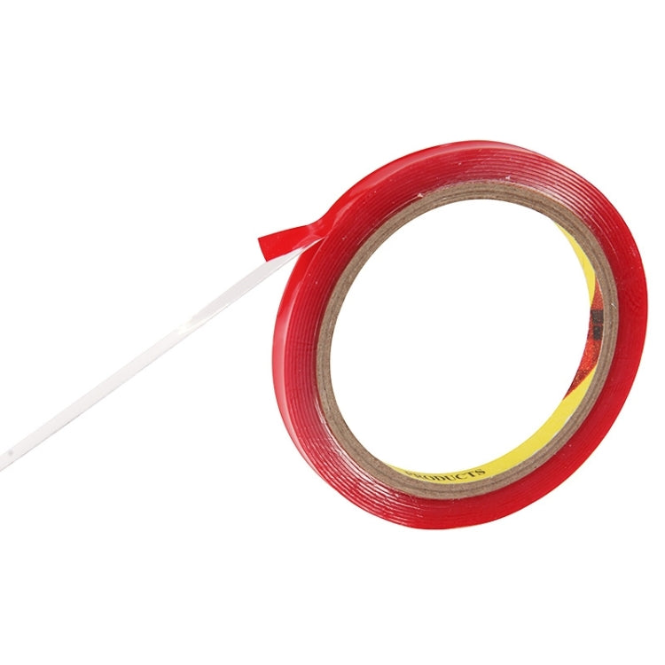 Double-sided adhesive tape roll with loose tape strip extending from outer edge