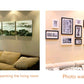 Double-sided adhesive tape used on framed photo wall and living room painting