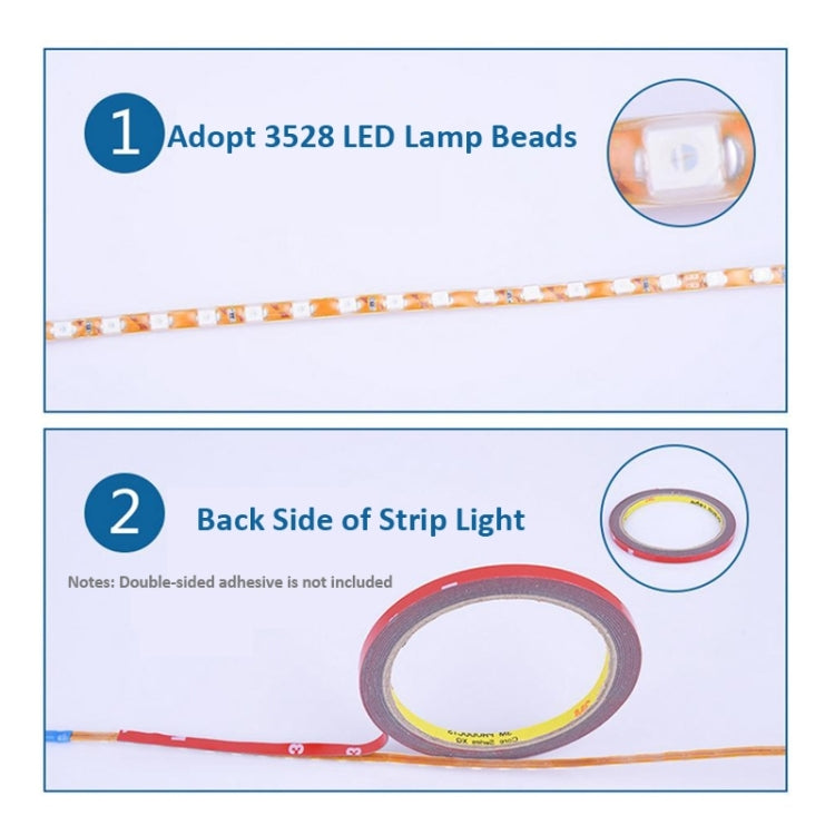 LED strip light with 3528 SMD lamp beads and double-sided adhesive backing area