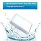 White rectangular cleaning sponge block with beveled corners.