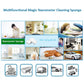 White cleaning sponge shown on a multi-use cleaning chart.