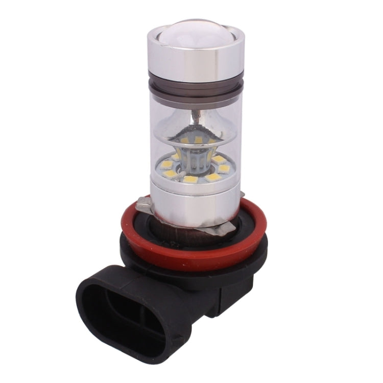 H11 LED fog light bulb with clear glass tube and black H11 base connector