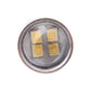 LED fog light bulb top view with four yellow SMD chips under clear cover
