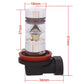 LED fog light bulb with size measurements: 18mm wide, 37mm tall, 34mm long