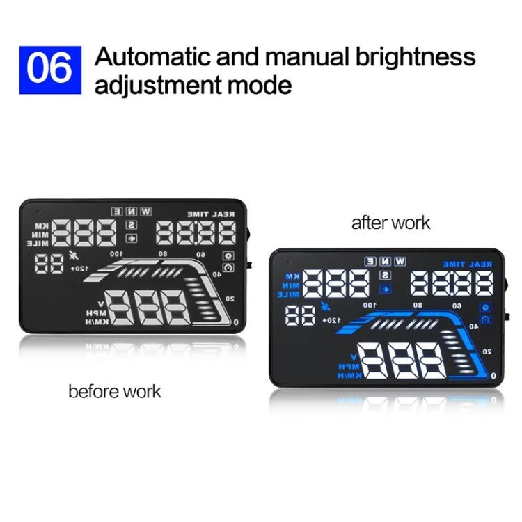 Car GPS HUD display showing brightness adjustment with clear speed digits
