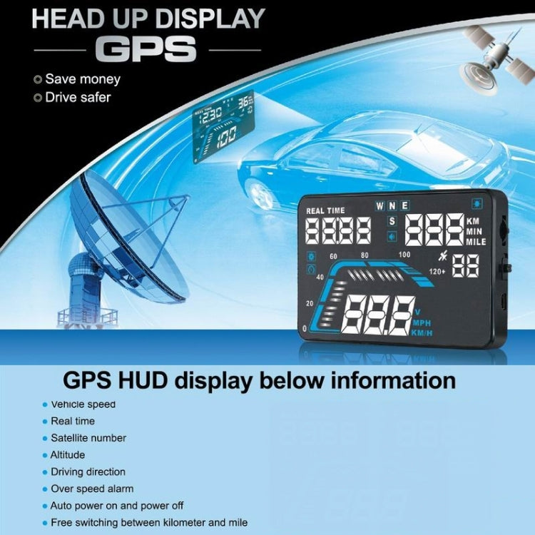 Car GPS HUD display showing real-time speed and distance indicators