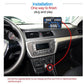 Car HUD GPS display mounted on dashboard near console for plug-and-play connection