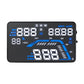 Car HUD head-up display with black frame and blue digital meters on screen