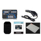 Car HUD head-up display kit with black device, cable, mounting accessories, and manual card