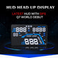Car HUD head-up display showing blue digital numbers on a black screen