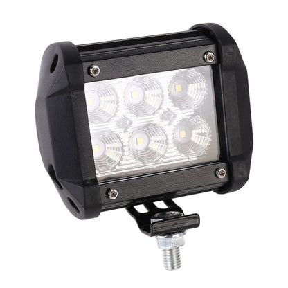 Black LED 6-chip floodlight with rectangular housing and mounting bracket