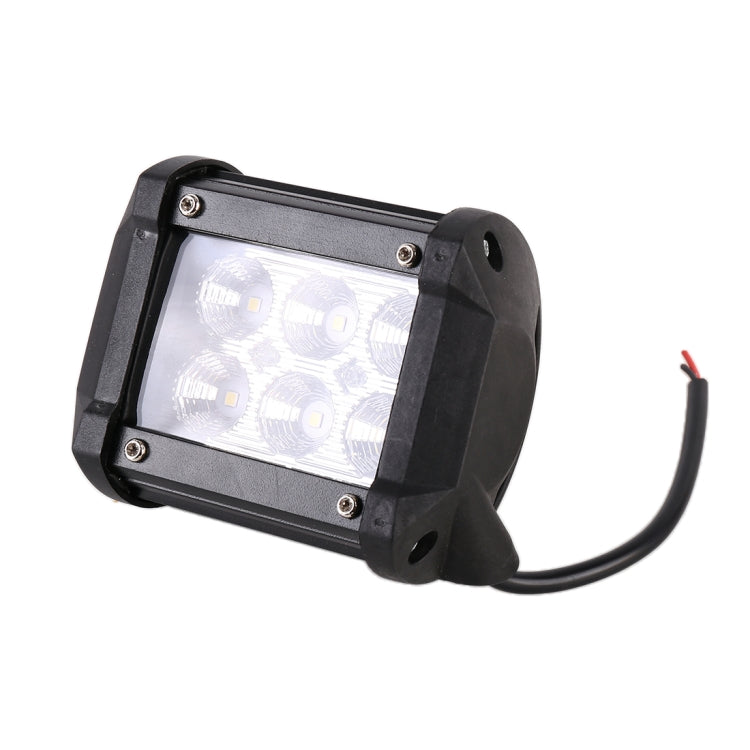 Black LED 6-chip floodlight with rear wiring cable and side mounting holes