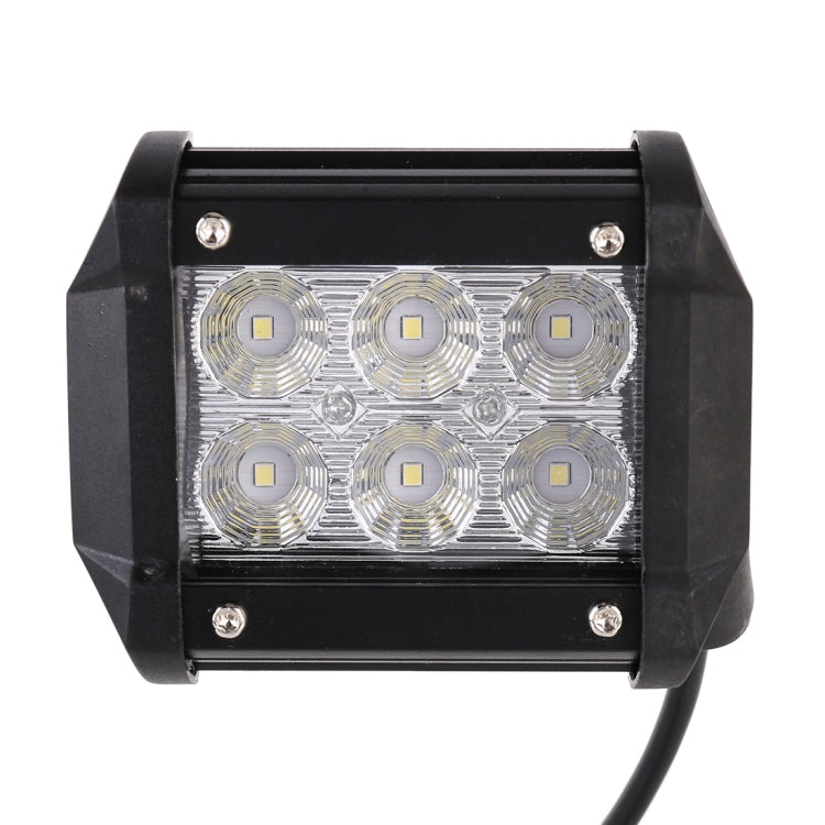 Rectangular black LED floodlight lens with six visible LED chips