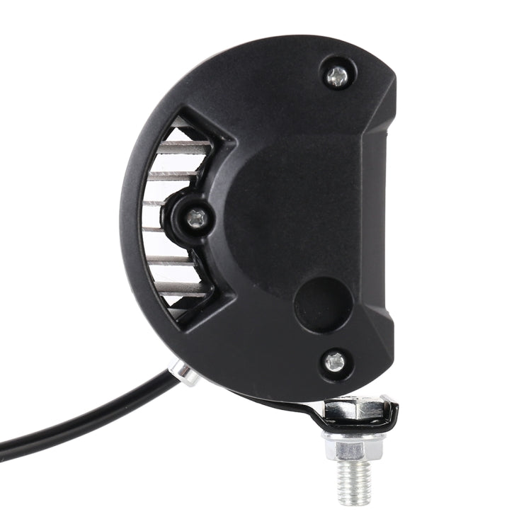 Black LED floodlight with U-bracket mount and threaded connection