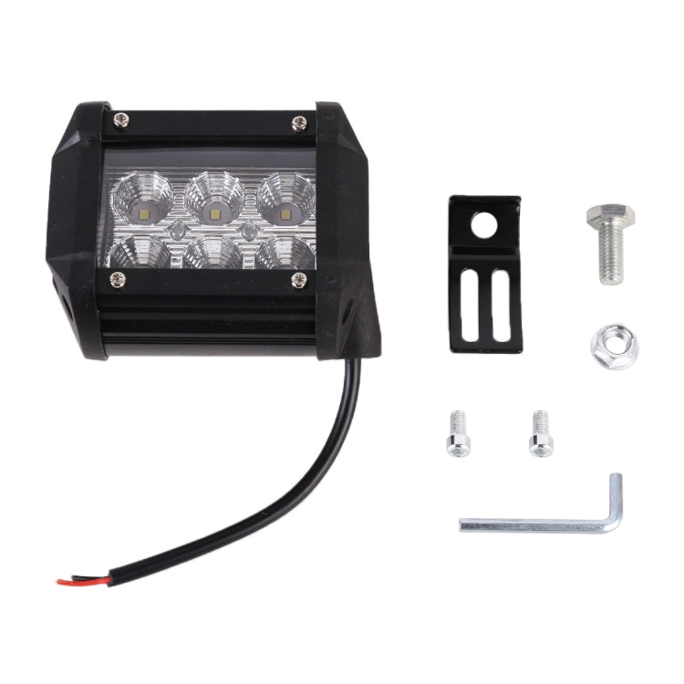 Black LED 6-chip floodlight kit with mounting hardware and wire leads