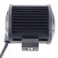 LED work light with black heat-sink side fins and mounting base, 6-LED style.