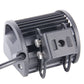 Black LED work light with metal mounting bracket and attachment hardware.