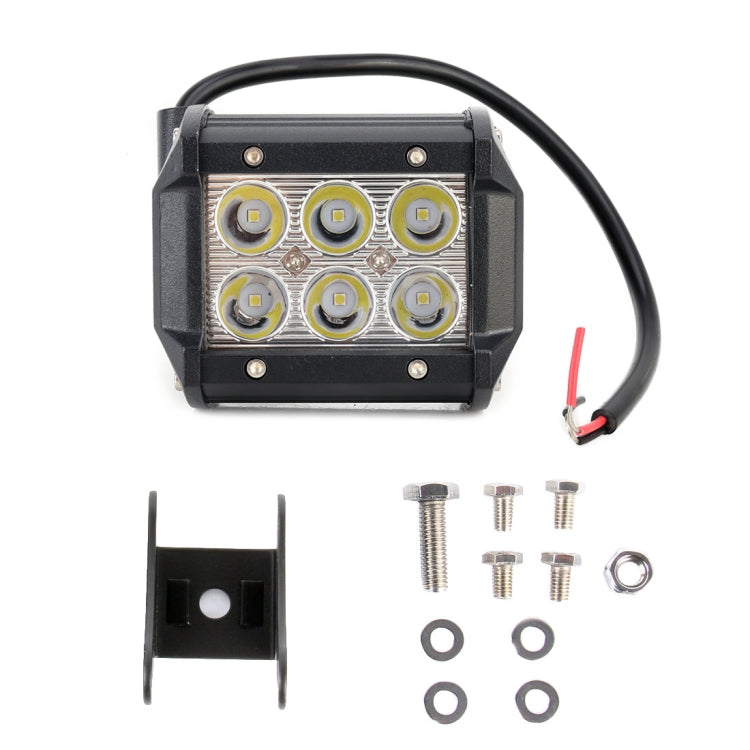 6-LED LED work light kit with mounting clip and screws, plus rings and washers.