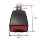 Seat belt extension buckle size chart with 12cm length and red button panel