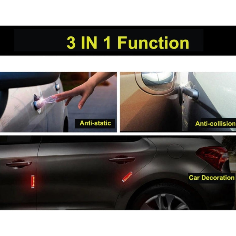 Solar LED anti-collision decorative light bar mounted on car, with red and blue flashing LEDs