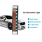 Vertical solar LED anti-collision decorative light bar with glowing LEDs in chrome frame