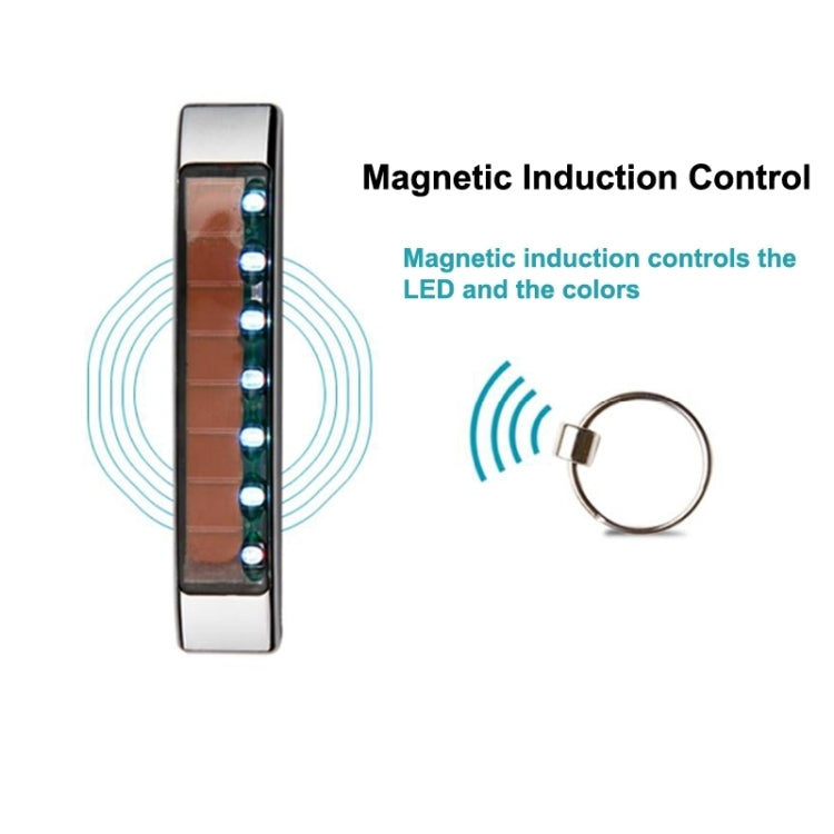 Vertical solar LED anti-collision decorative light with glowing LEDs and magnetic inductive ring