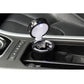 Car ashtray with LED light, black diamond pattern, open cup with glowing blue LED