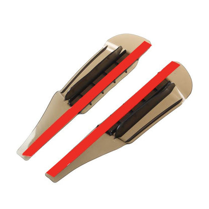 2-piece flexible rearview mirror rain deflectors with wind guide boards, black style
