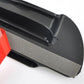 Flexible rain shield for a car rearview mirror, black outer cover and gray insert