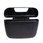 Black mini car storage bin with open lid and hinged top