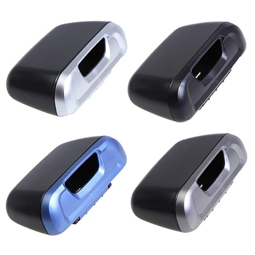 Set of mini car storage bins in black and blue with top opening