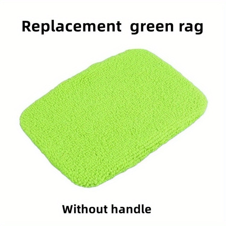 Replacement green microfiber rag for windshield cleaning, no handle