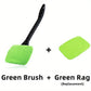 Green windshield brush and replacement green microfiber rag set