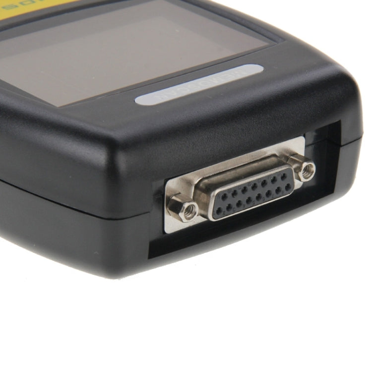 Side of OBD2 CAN code reader with DB-style diagnostic connector port