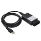 OBD-II USB diagnostic cable with OBD connector and USB connector