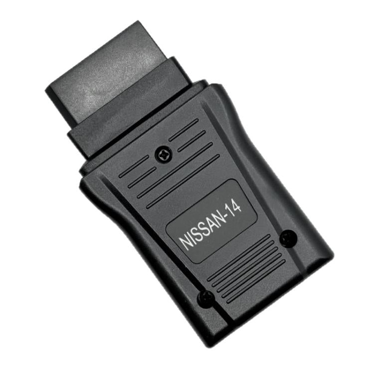Nissan-14 OBDII diagnostic interface adapter, black plastic with 14-pin connector