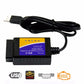 OBDII USB interface scanner with USB plug cable and multi-protocol label, black