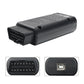 Car diagnostic interface connector end and ports view, black housing