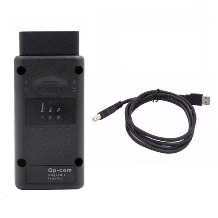 Black OBD diagnostic interface tool with USB cable included