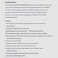 Printed features and description text page for OBDII/EOBD code reader