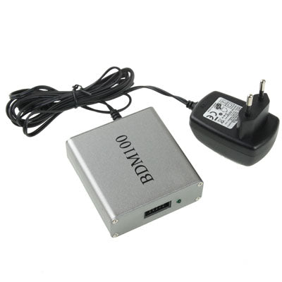 ECU remap flasher with power adapter and connected cable