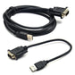 OBDII cable set with black leads: USB plugs to diagnostic connectors with gold ports