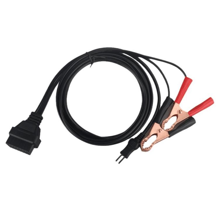 OBDII diagnostic cable with OBD plug and red/black alligator clips