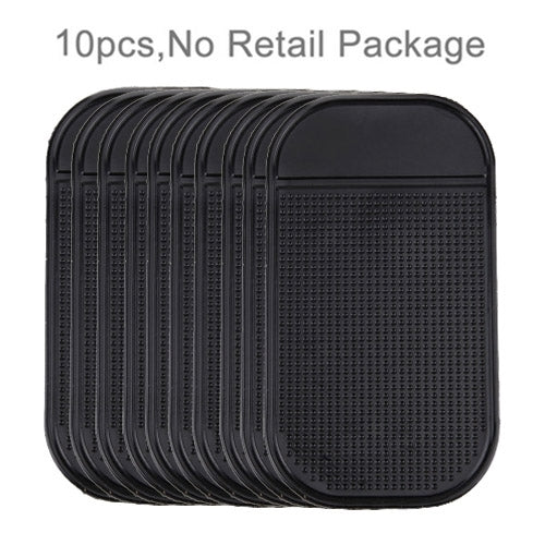 Set of black anti-slip car sticky mats with textured dotted grip surface