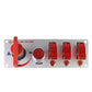 Racing ignition switch panel with red flip start switch and three red LED indicator lights