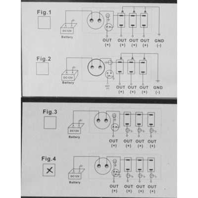 Ignition wiring diagram sheet with circuit diagrams labeled OUT and GND